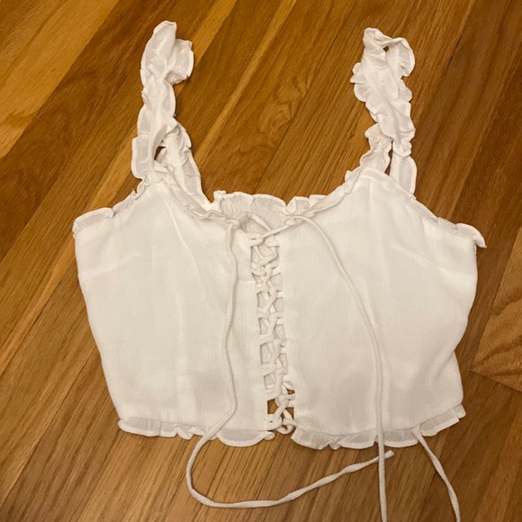 Size Small White Tie Top - Picture 1 of 1